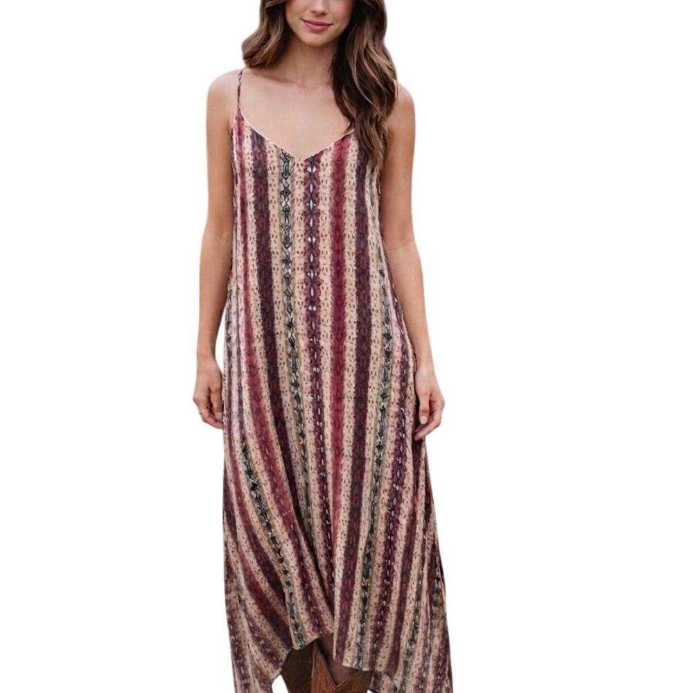 Savanna Jane Amarillo by Morning Dress Womens Large V-Neck Western Print Slip
